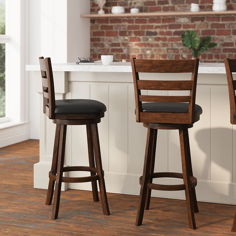 Taylor and Logan Zayne Ladderback Swivel Bar Stool