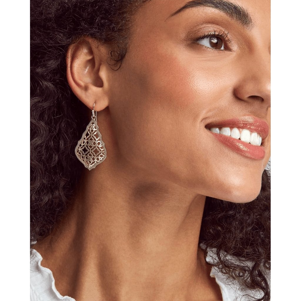 Kendra Scott  Addie Gold Drop Earrings In Silver Filigree Mix