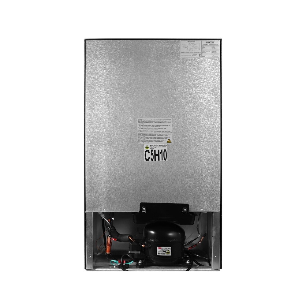 ConServ 3 cu.ft 2 Door Mini Freestanding Refrigerator with Freezer in Stainless Steel/ Black