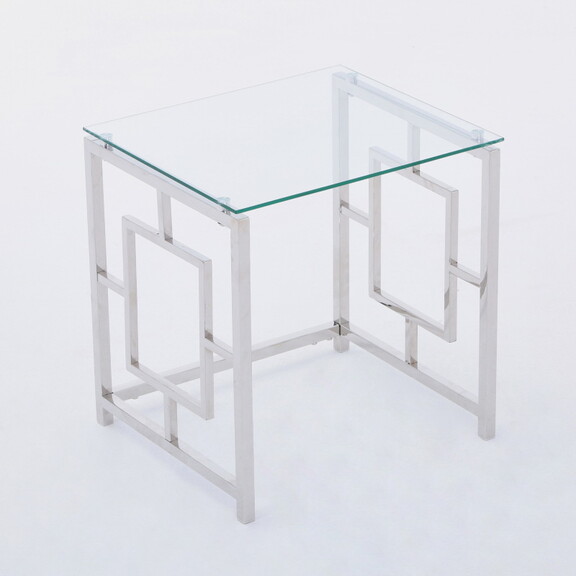 3 Pieces Gold Square Nesting Glass End Tables  Sma...