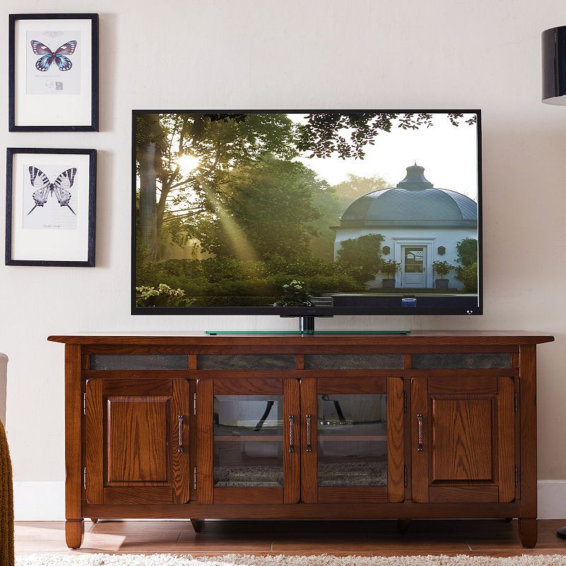 Leick Furniture Rustic Oak 60 TV Console with Slate