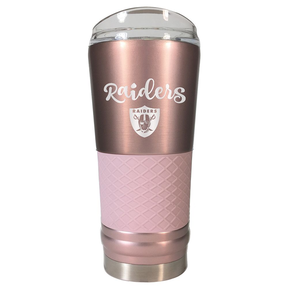 Oakland Raiders 24 oz Rose Gold Finish Vacuum Insulated NFL Draft Tumbler