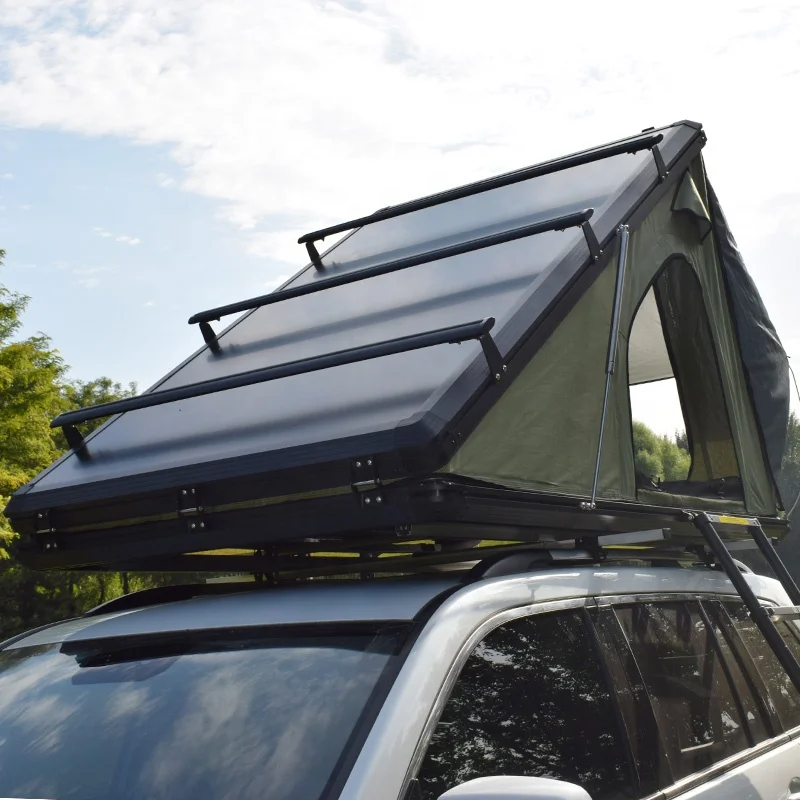 Aluminum Clamshell Hard Shell Pickup Truck Car Roof Top Tent Outdoor Camping Triangle Car Rooftop Tent