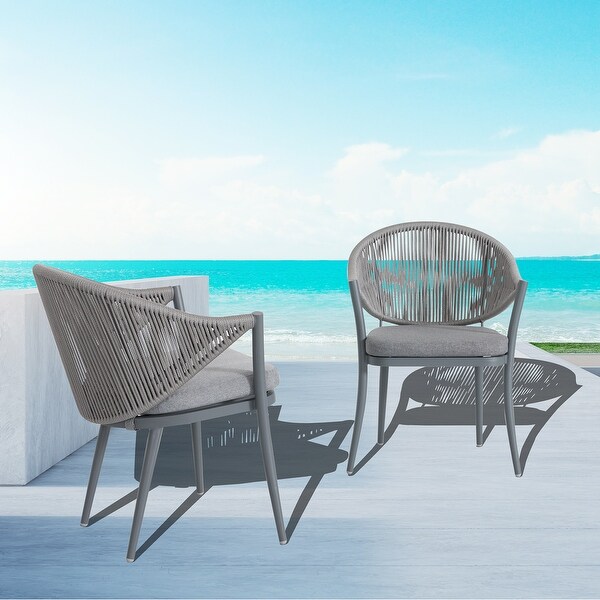 NUU GARDEN 3Piece Aluminum Patio Furniture Bistro Set with Cushions