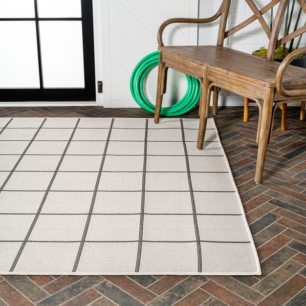 Grid Modern Squares Indoor outdoor Area Rug Jonathan Y