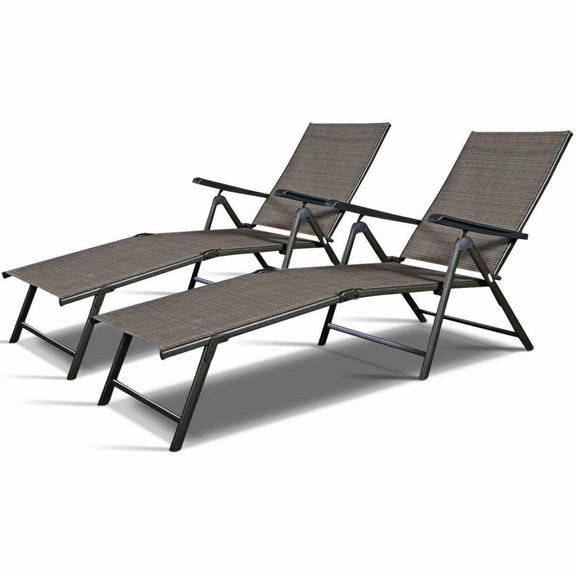 Costway 08913456 Set of 2 Adjustable Chaise Lounge...