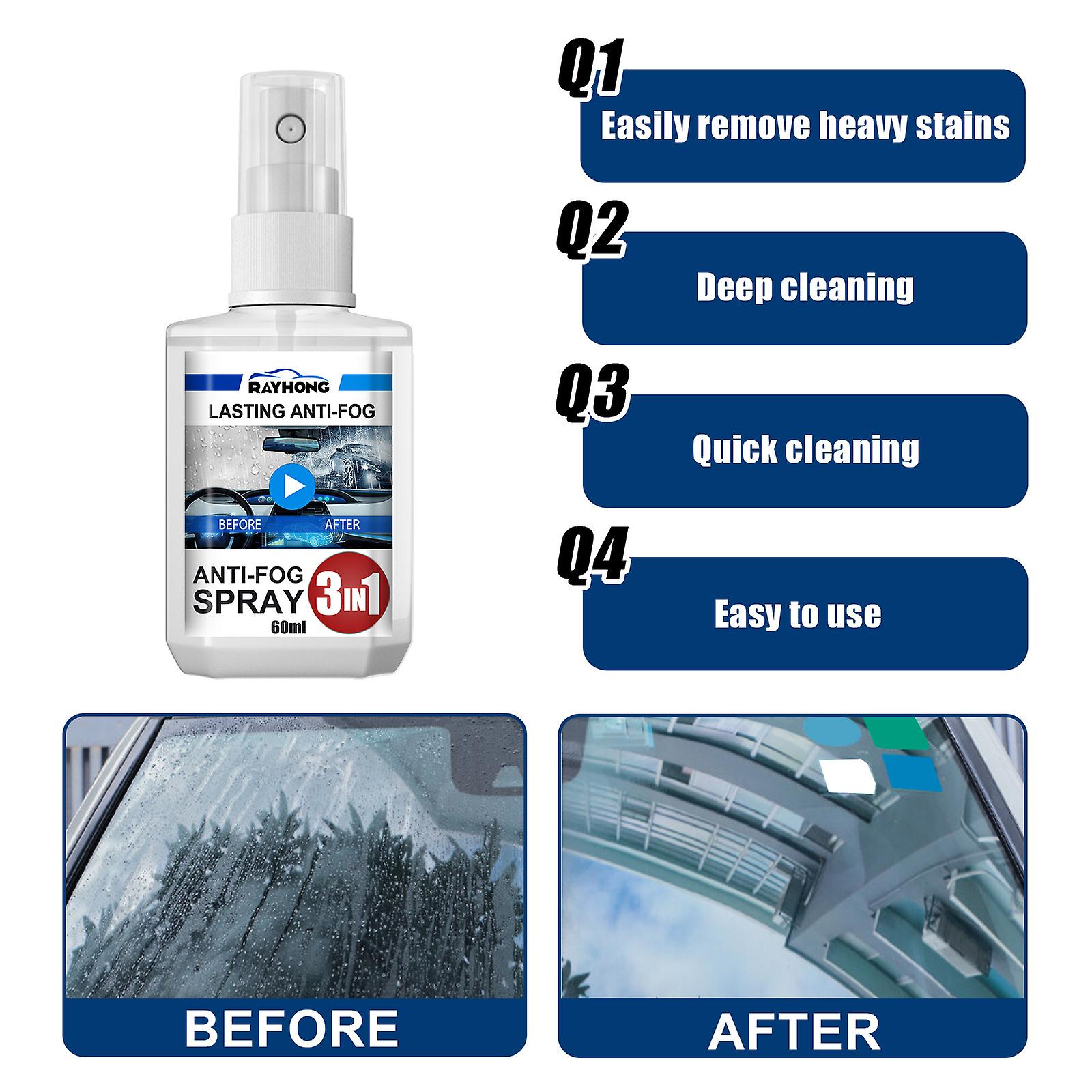 3 In 1 Car Anti-fog Agent Car Rain And Anti-fog Agent Windshield Front And Rear Household Cleaning