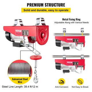 VEVOR Lift Electric Hoist 440 lbs. Remote Control Electric Winch Overhead Crane 110-Volt for Factories Warehouses Construction 440LBSDDHL0000001V1