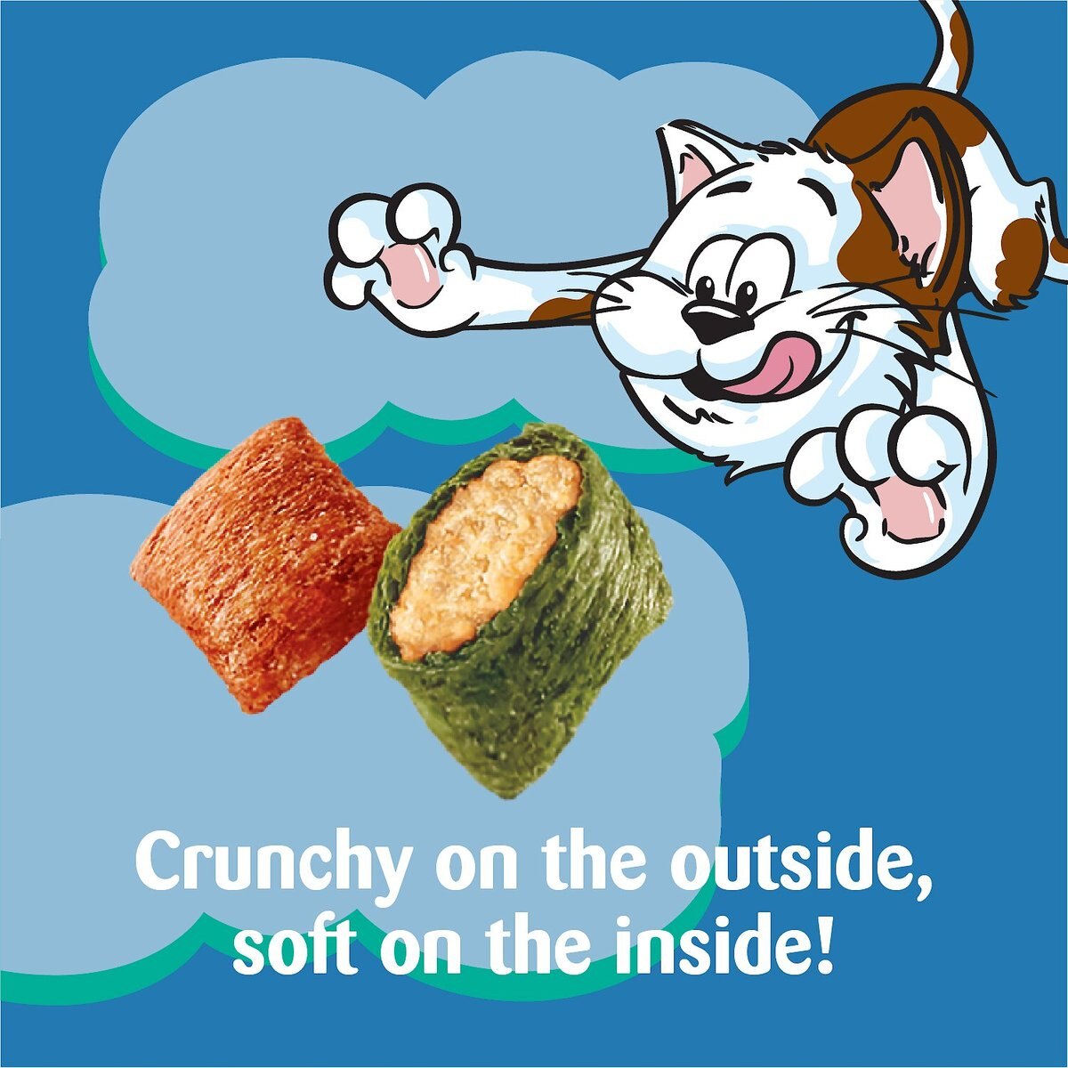 Temptations MixUps Meowmaid Salmon and Tuna Flavors Crunchy and Soft Cat Treats， 3-oz bag