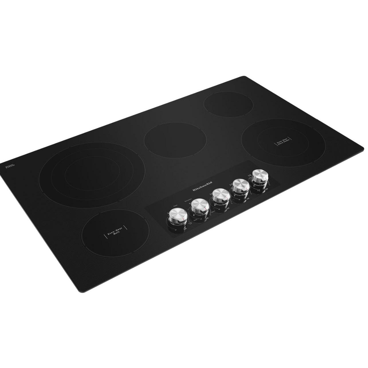 KitchenAid 36-inch Built-in Electric Cooktop with Even-Heat? Ultra Power? Element KCES556HBL