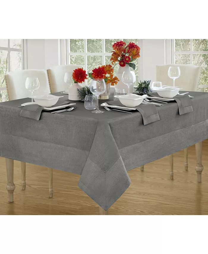 Villeroy and Boch New Wave Metallic Border Linen Tablecloth 70 Round