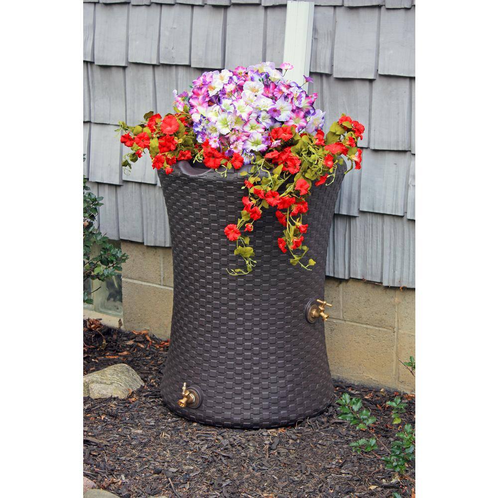 Good Ideas 50 Gal. Dark Brown Impressions Nantucket Rain Saver IMP-N50-DBR