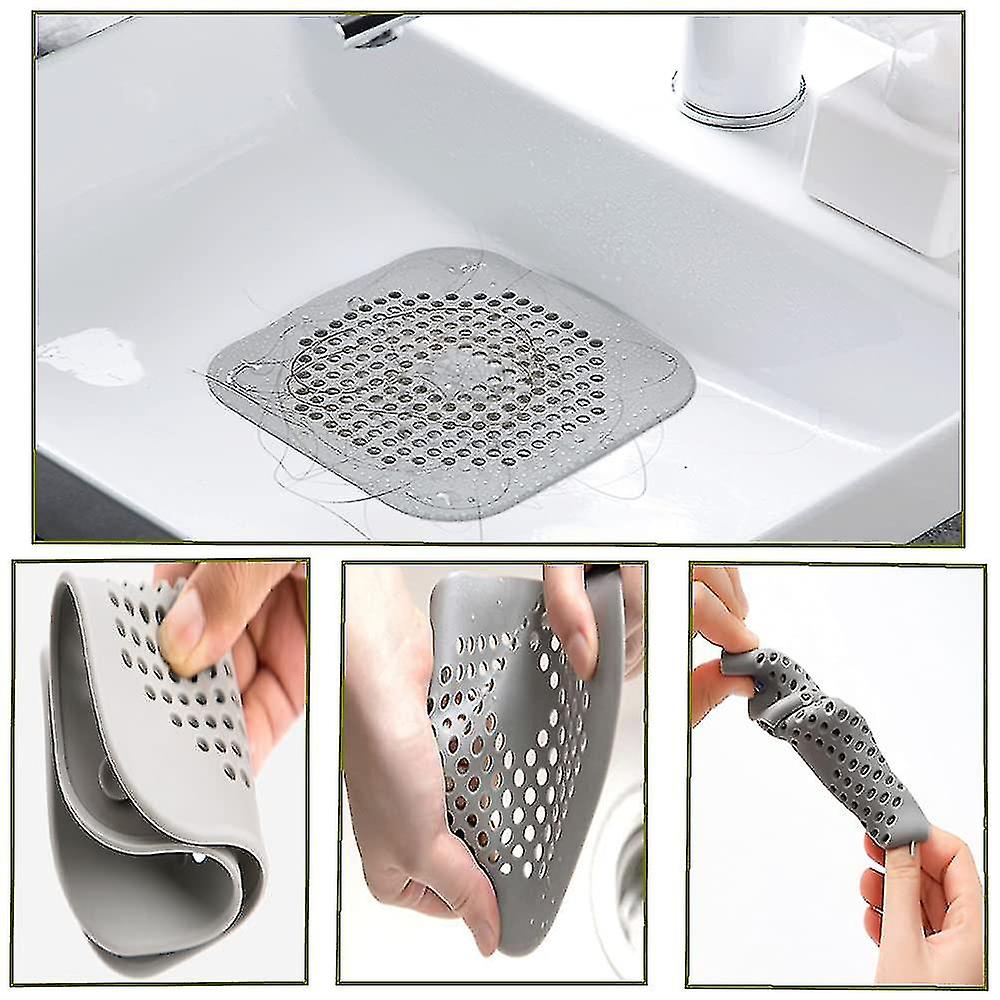 2 Pcs Silicone Drain Protector With Sucker， Sink Strainer Protector， Shower Drain Covers Hair Catcher， Strainer Plug Trap