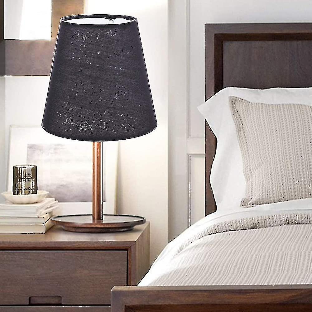 Black Cloth Lampshade Barrel Fabric Lampshade Dust Cover Bedside Light Cover