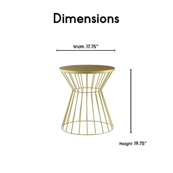 Elle Decor Lulu Round Hourglass Metal Side Table