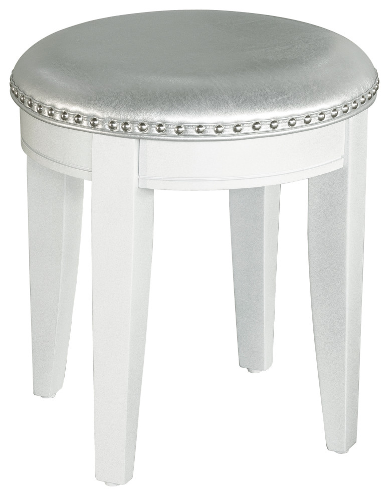 Starlight Vanity Stool in White Finish by Samuel Lawrence Furniture   Transitional   Vanity Stools And Benches   by Pulaski Furniture  Houzz