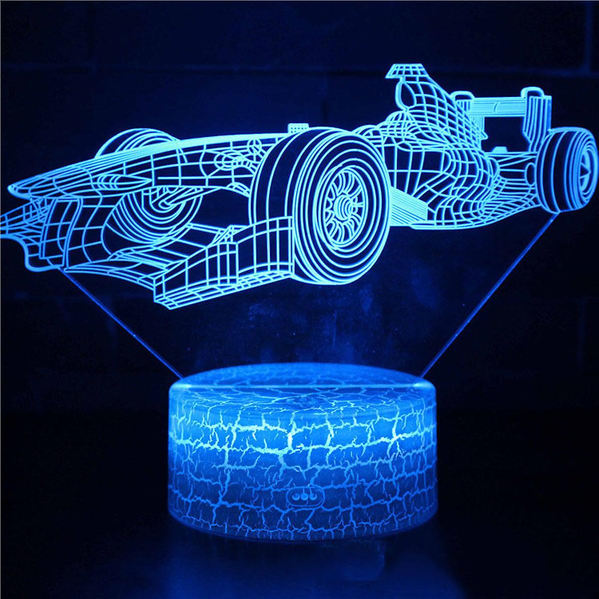 Car Shape Illusion Lamp 3d Night Light With 16 Color Change Remote Control，room Dcor