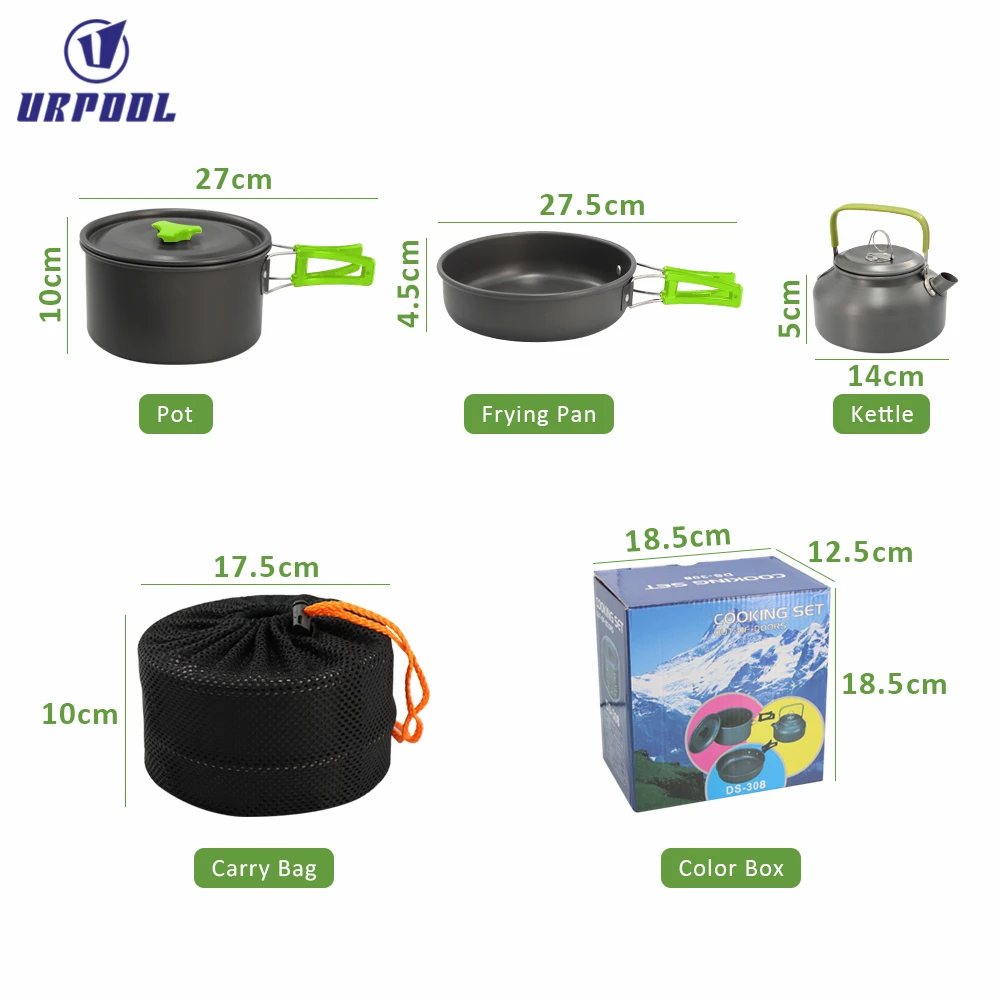 Ultralight Camping Cookware Outdoor Cooking Set Travel Tableware Cooking Stove Kit Pan Hiking Picnic Pot Utensil Equipment