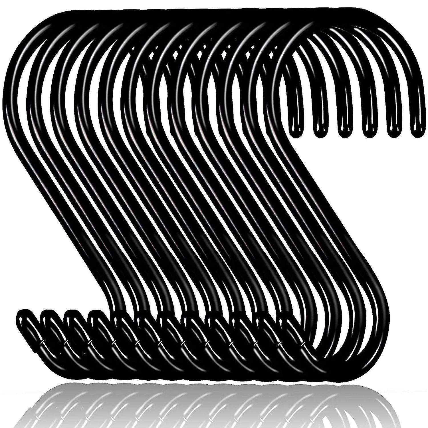 12 Pack 6 Inch Large Heavy Duty S Hooks For Hanging， Non Slip Rubber Coated S Hooks，steel Metal Hoo