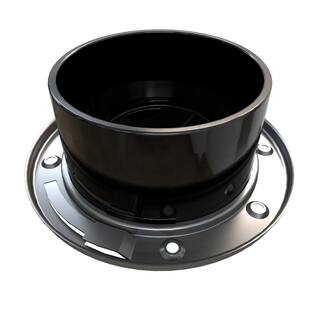 Oatey Fast Set 4 in. ABS Hub Toilet Flange with Test Cap and Stainless Steel Ring 436562