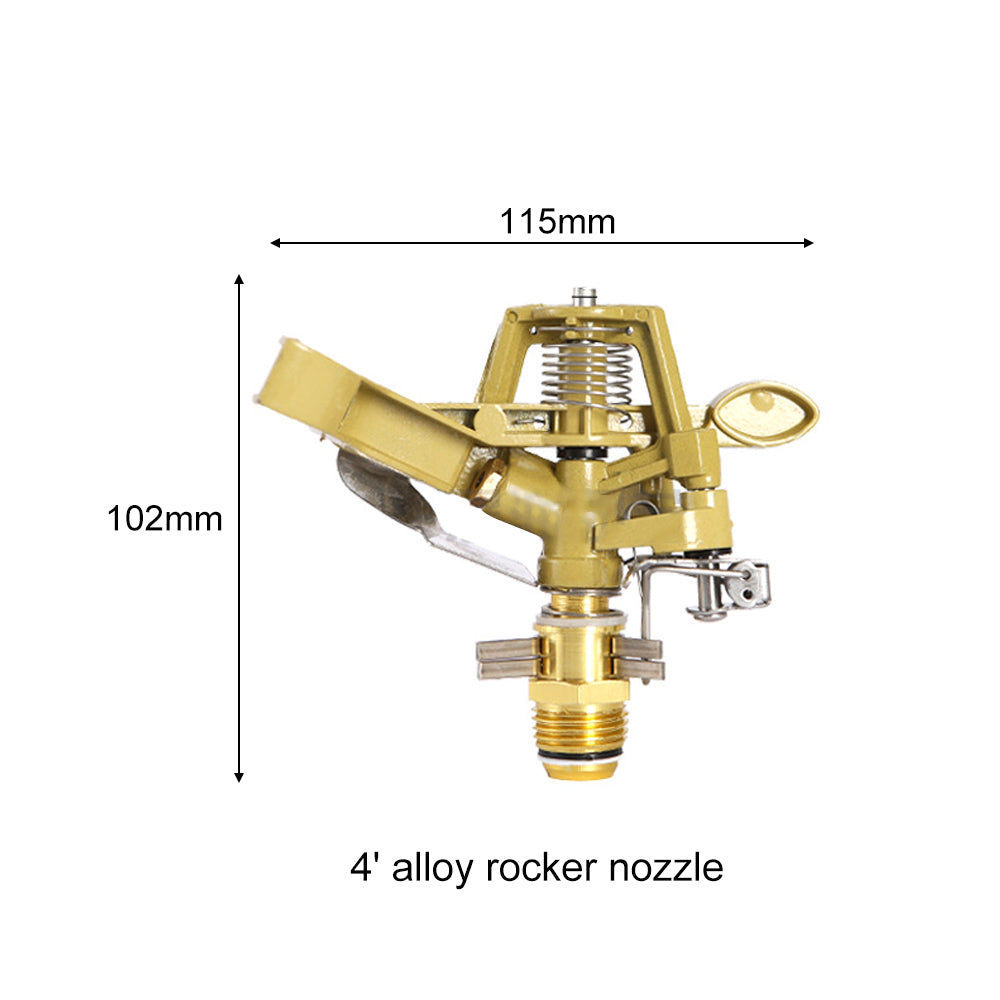 0°-360° Kirsite Adjustable Pattern Rain Bird Garden Impact Sprinkler Agricultural Lawn Brass Spray 4' Nozzle 10-15M Water Distance