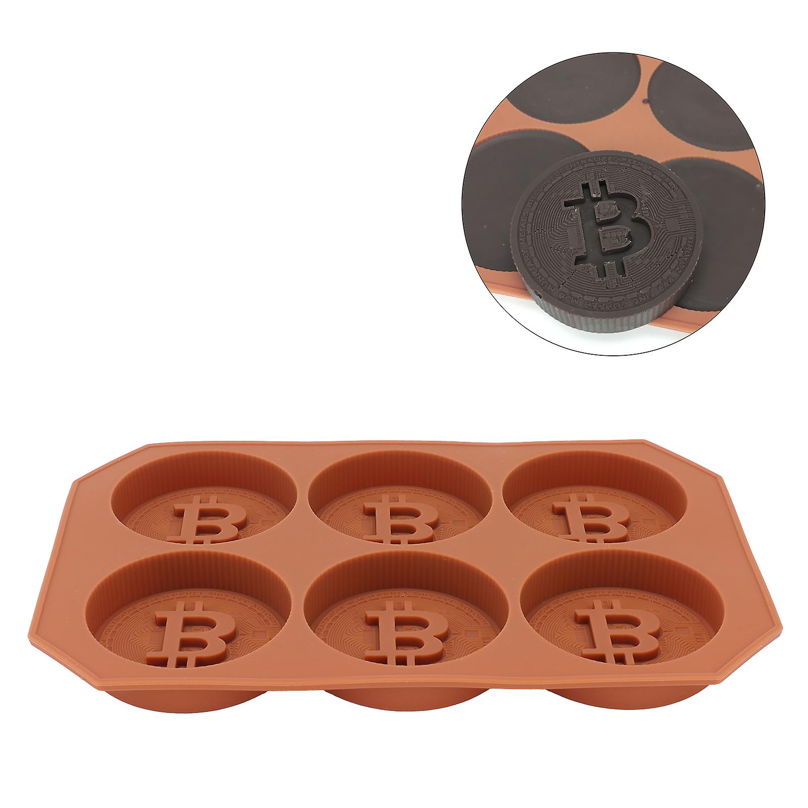 Cake Mold， Diy Bitcoin Virtual Coin Silicone Chocolate Mold Easy To Demold Flexible Candy Mold Baking Tools For Cake， Cookie， Chocolate