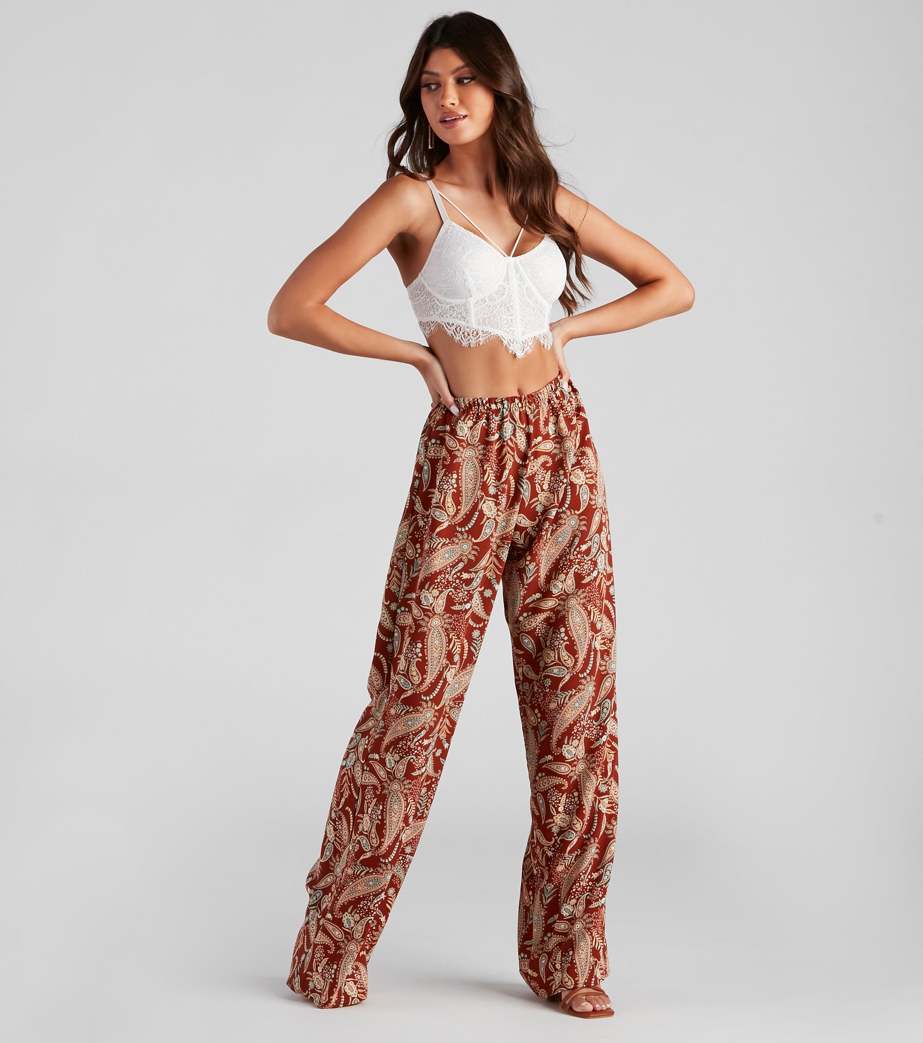 Palisades Paisley High Rise Pants