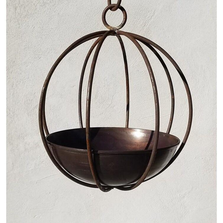 Small Metal Hanging Globe Planter