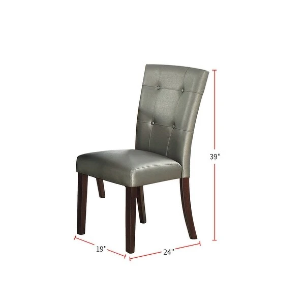 Leather Upholstered Dining Chair Set of 2)Wood Frame with Button Tufted Upholstery for Restaurant Home Kitchen Living Room