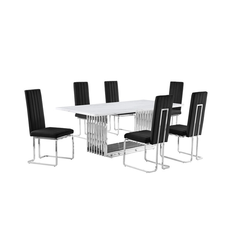 Best Quality Furniture D312/3 SC340 7 Dining Set with 79\