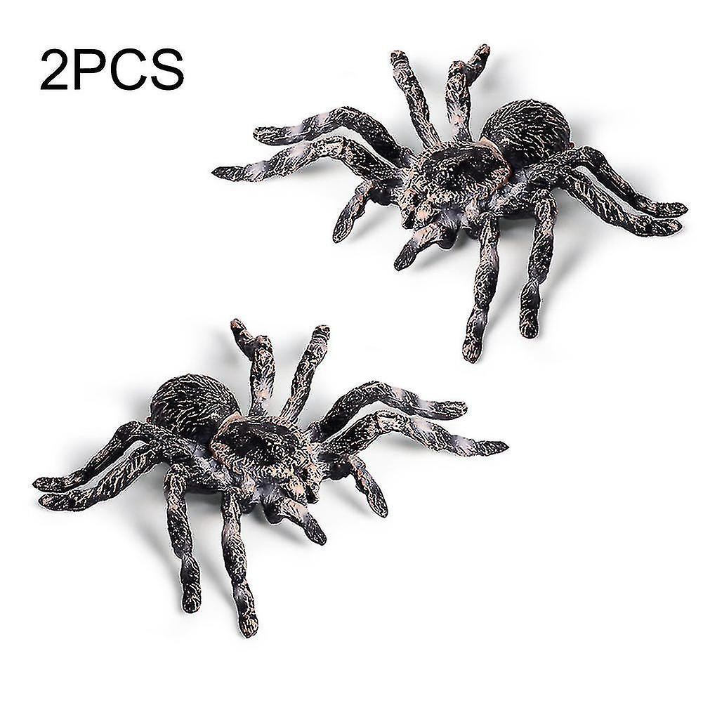 2 Pcs Realistic Plastic Spider Figurines Kids' Educational Toysimulated Spider Model Toys