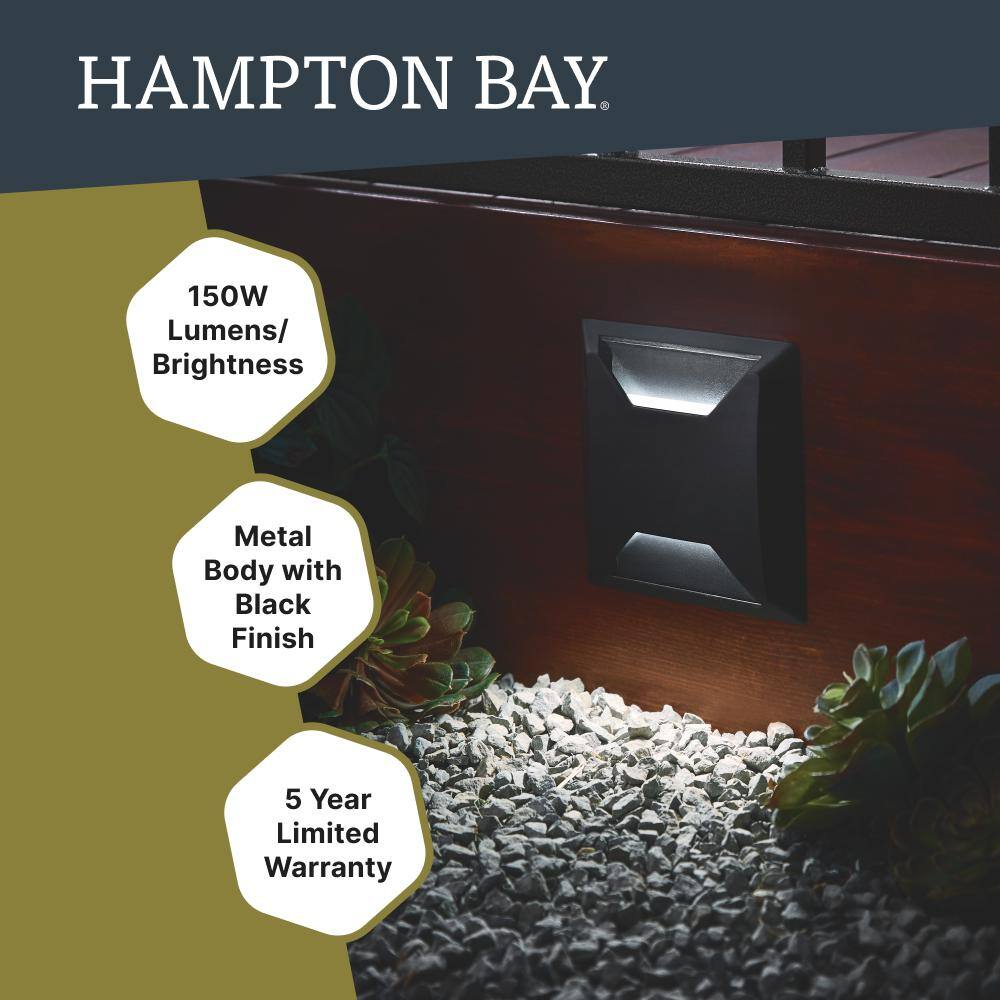 Hampton Bay Low Voltage Landscape Black Square In Ground WellDeck Light with 1.8-Watt 150 lumen Integrated LED LDS-WS2BL3000K