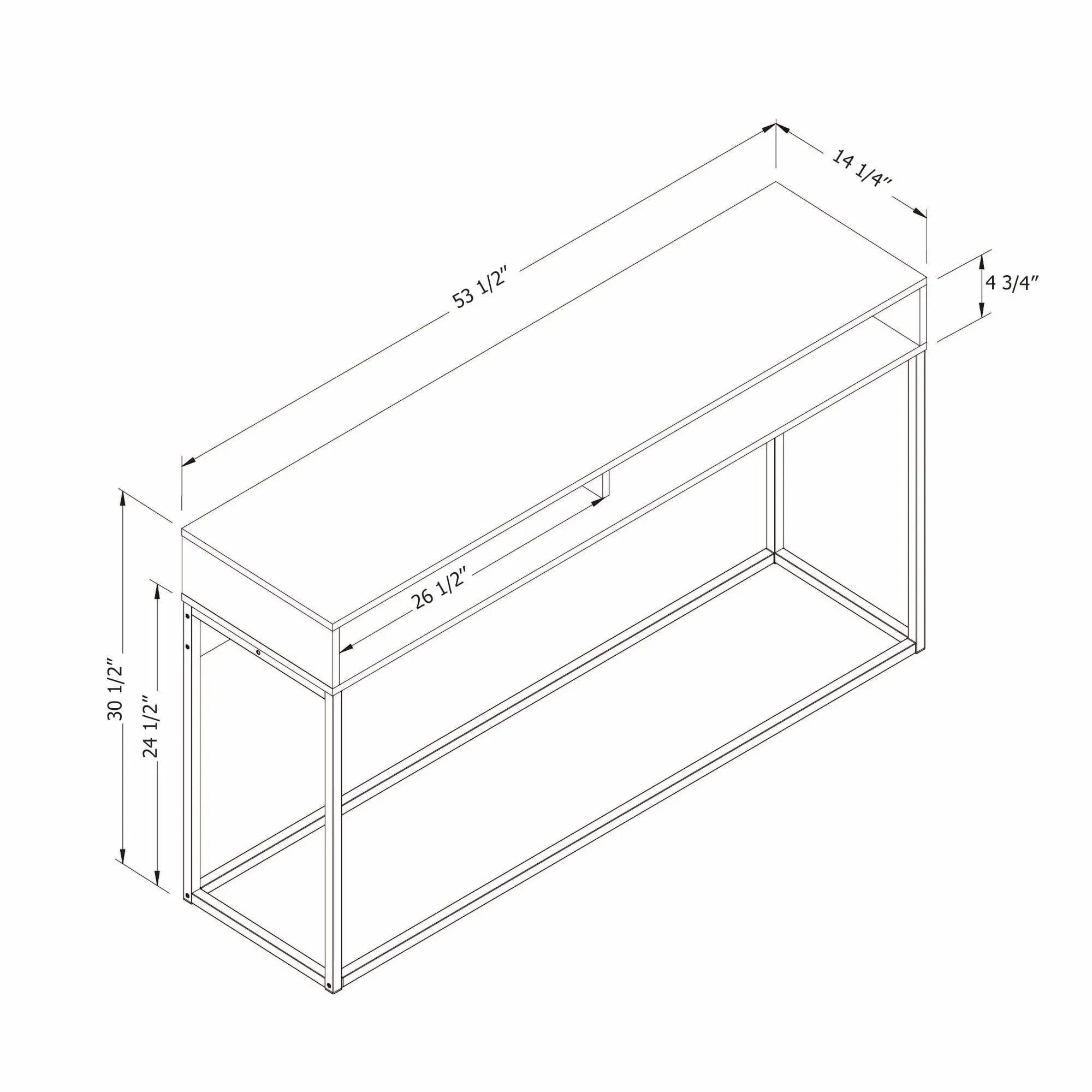 Mezzy Brown Console Table - South Shore