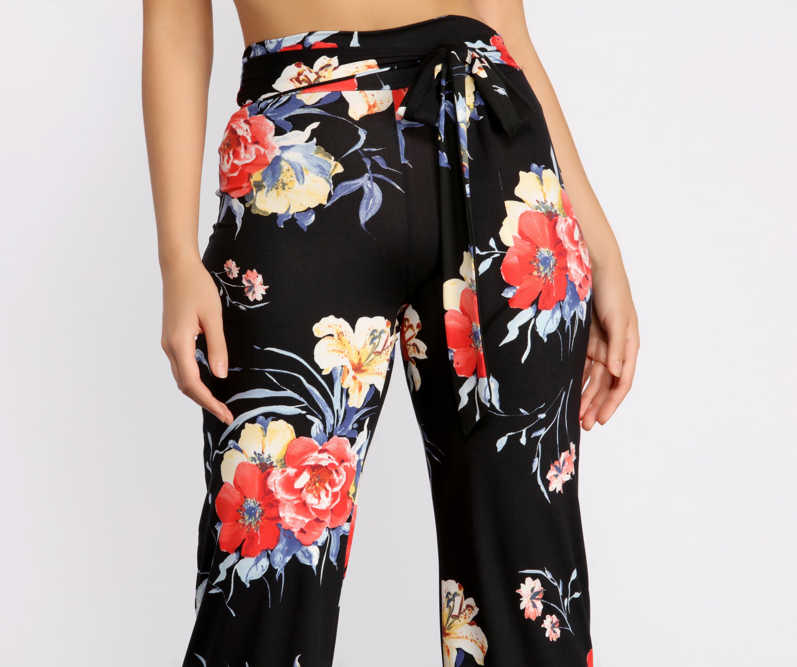 My Vibe Floral High Waist Dress Pants