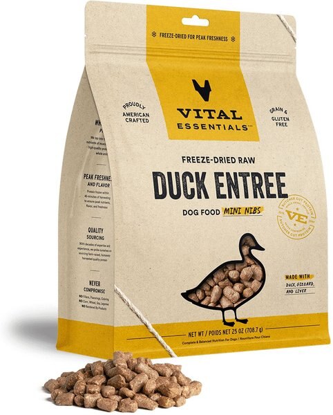 Vital Essentials Freeze-Dried Raw Duck Entree Mini Nibs Dog Food