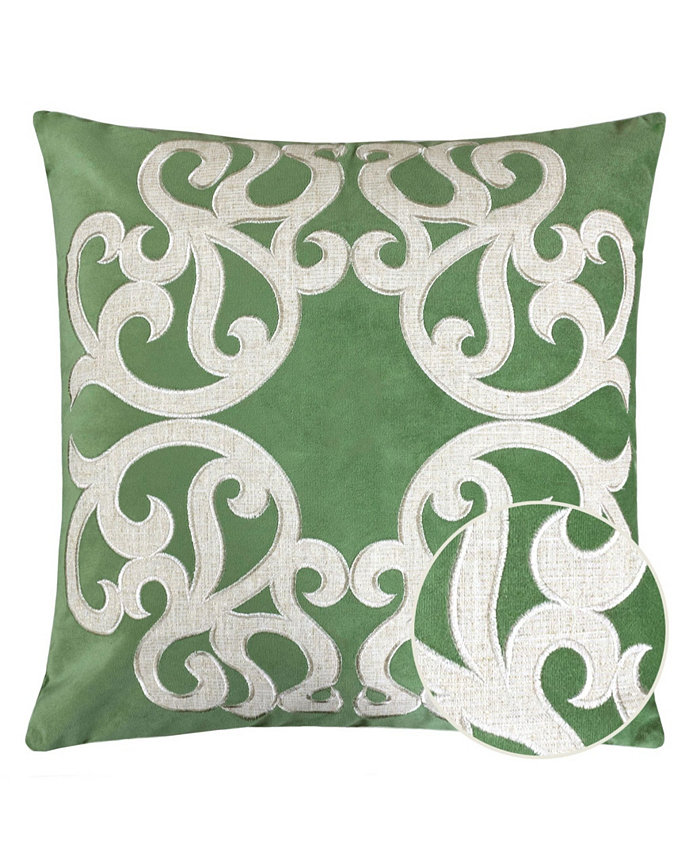 Homey Cozy Shierly Applique Embroidery Square Decorative Throw Pillow