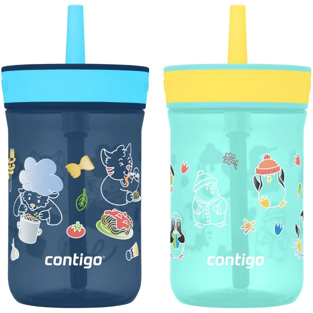 Contigo Kid x27 s 14 Oz Leighton Spill proof Tumbler With Straw 2 pack