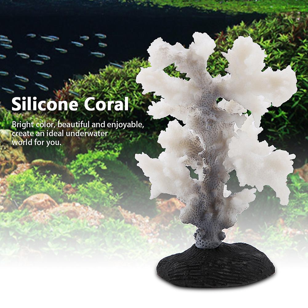 Luminous Coral Anemone Aquarium Silicone Simulation Plant Fish Tank Landscaping Ornament Grey