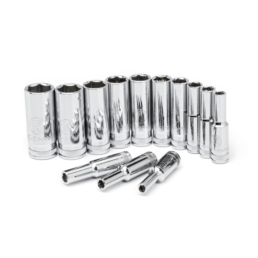 13 Pc 1/4 Drive 6 Point Deep Metric Socket Set