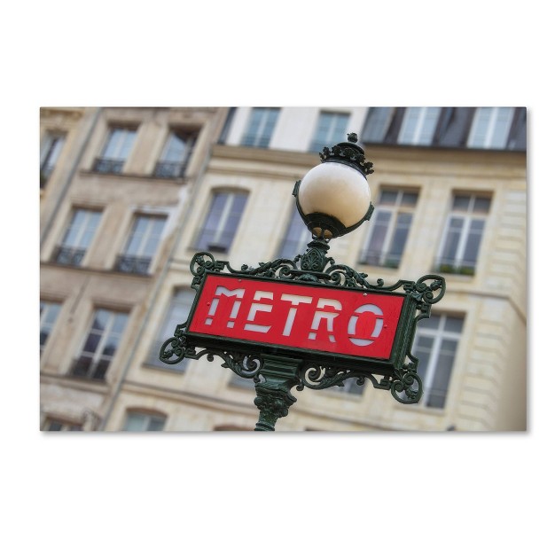 X 32 quot Paris Metro Signpost By Cora Niele Trademark Fine Art