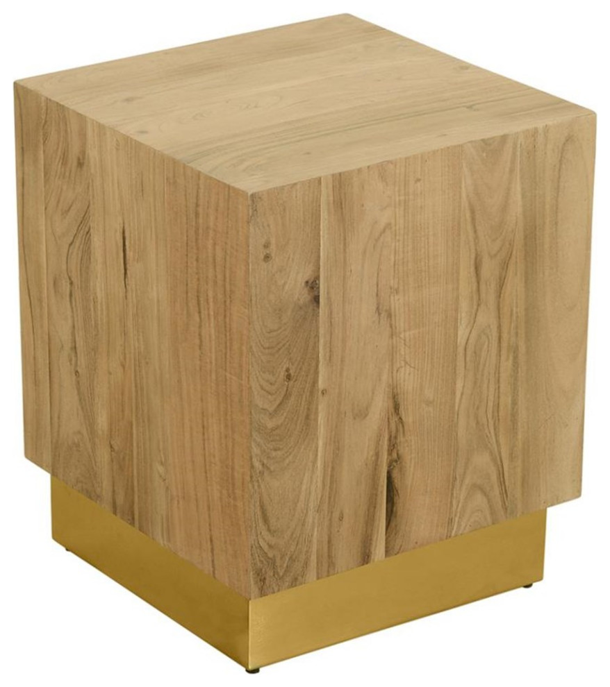 Home Square Acacia Wooden Top End Table with Durable Gold Metal Base   Set of 2   Contemporary   Side Tables And End Tables   by Homesquare  Houzz