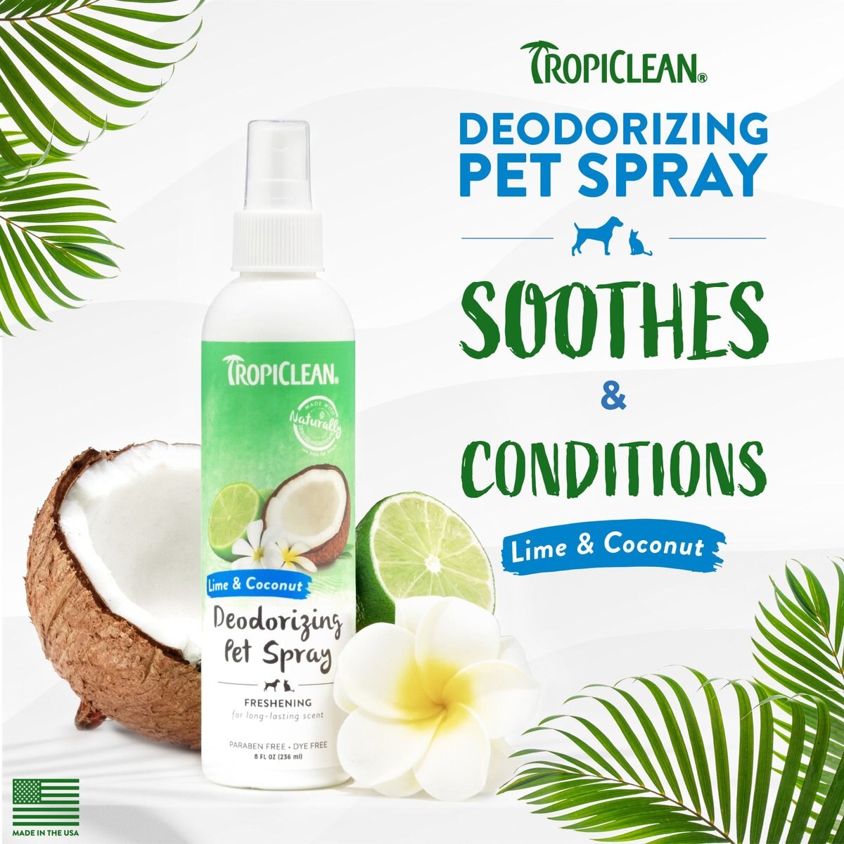 TropiClean Lime and Coconut Deodorizing Dog and Cat Spray