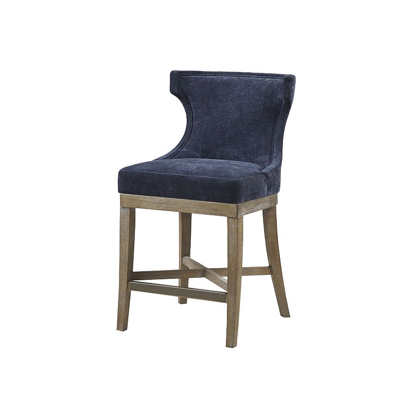 Madison Park Fillmore 25.25 Upholstered Wingback Counter Stool with 360 Degree Swivel Seat