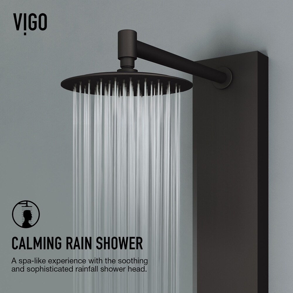 Vigo VG08022 Bowery thermostatic shower panel with shower head  hand