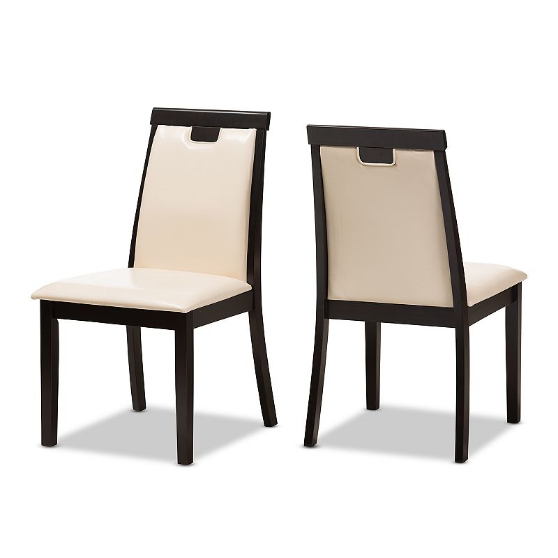 Baxton Studio Modern Beige T-back Chair and Table Dining 5-piece Set