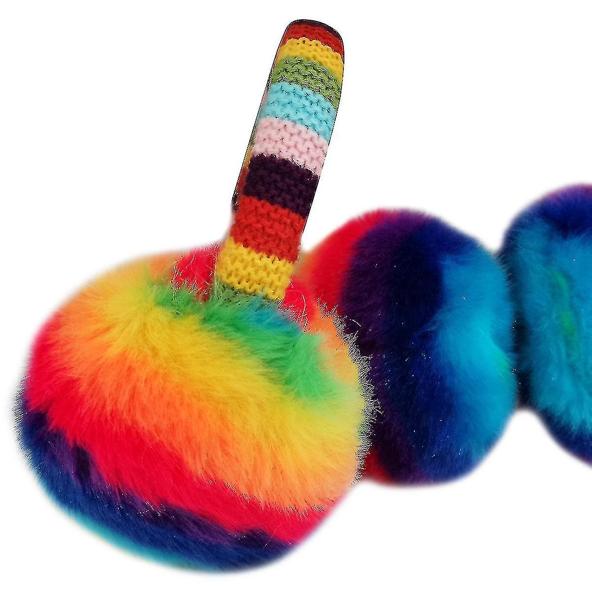 Unisex Winter Cute Rainbow Earmuffs For Kid Warm And Anti-freeze Movable Ear Cover