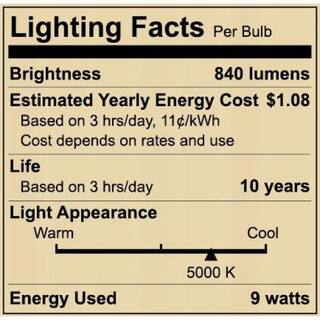 EcoSmart 60-Watt Equivalent A19 Non-Dimmable LED Light Bulb Daylight 5000 (1-Pack) B7A19A60WUL31