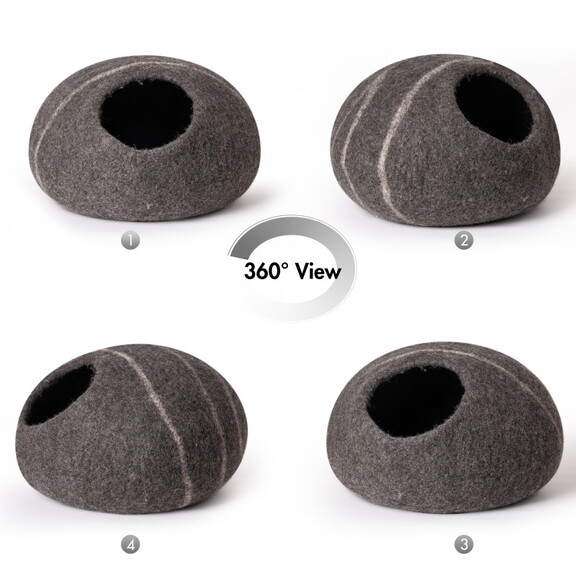 Cat Cave Bed  Handmade Wool Cat Bed Cave with Mous...