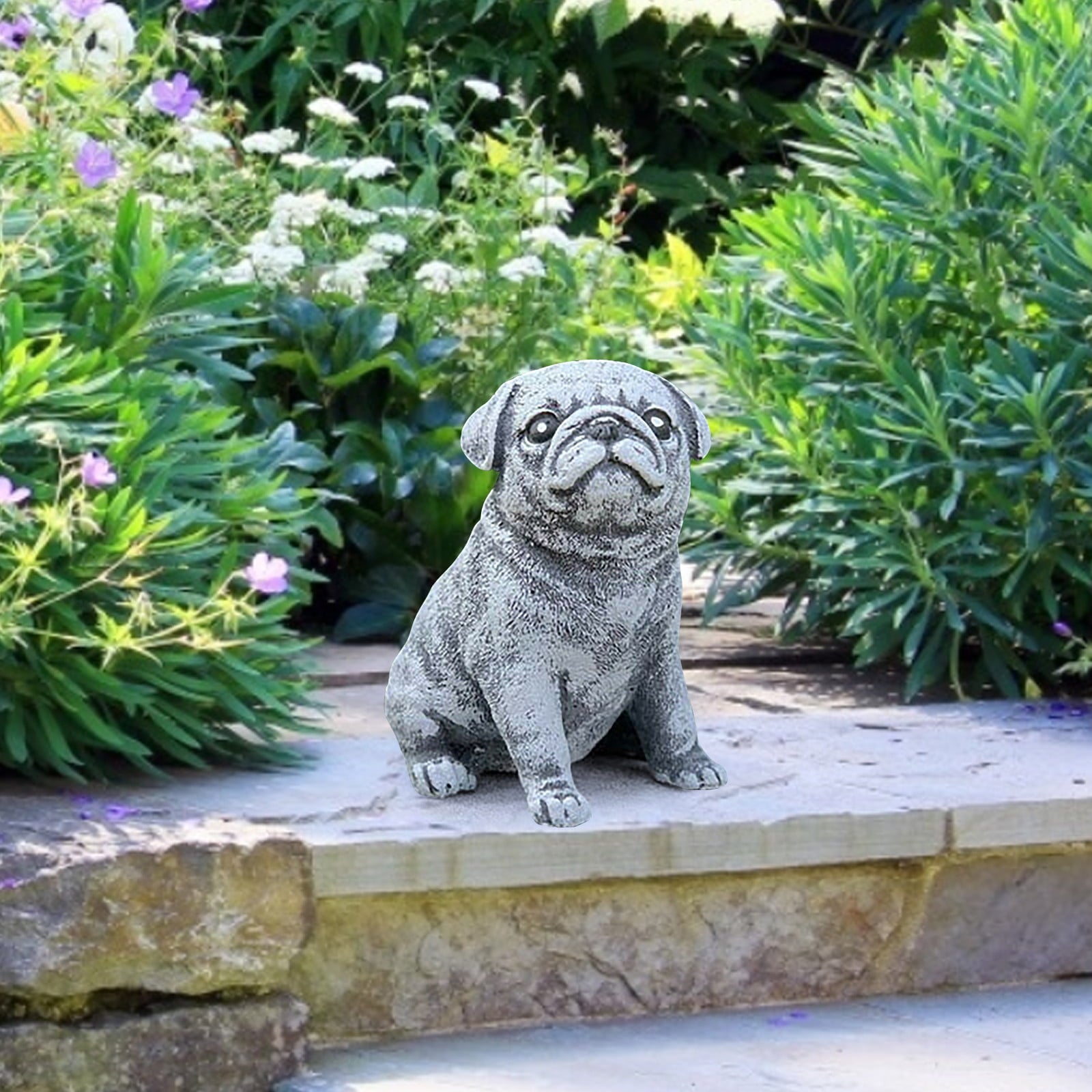 〖Follure〗Statue Garden Decor Pug Statue Garden Decor Resin Crafts Dog Figurines