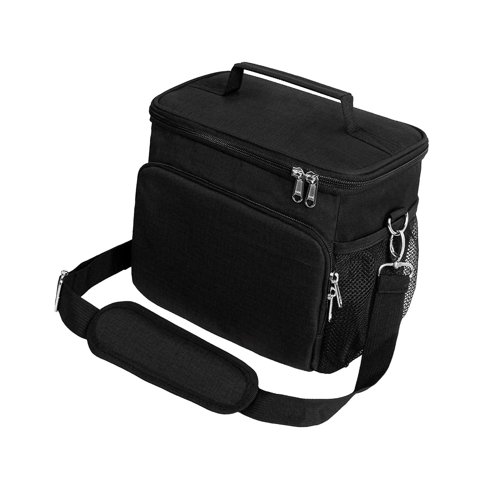 Lunch Bag With Adjustable Shoulder Strap Portable For Fishing Camping Travel Black